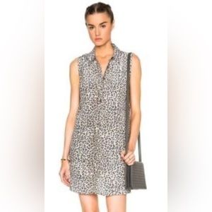 Equipment - Leopard Sleeveless Silk Shirtdress - XS - Excellent Condition